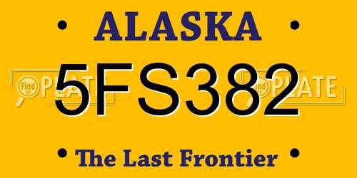 5FS382 Alaska License Plate