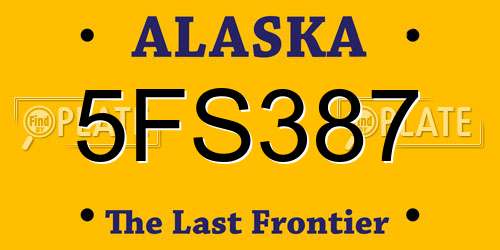 5FS387 Alaska License Plate