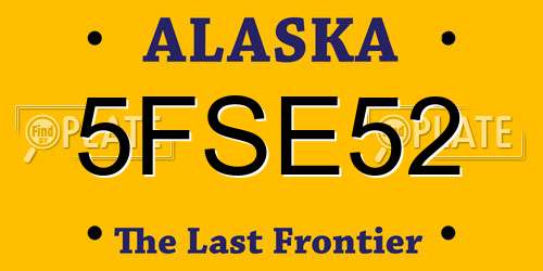5FSE52 Alaska License Plate