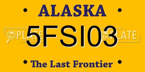 5FSI03 Alaska License Plate