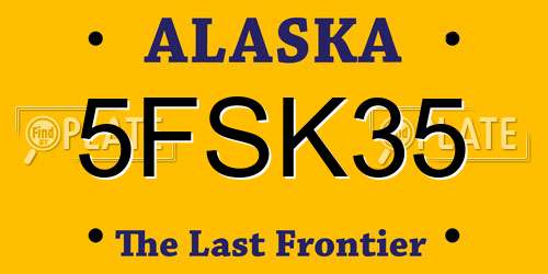 5FSK35 Alaska License Plate