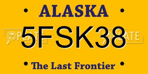 5FSK38 Alaska License Plate