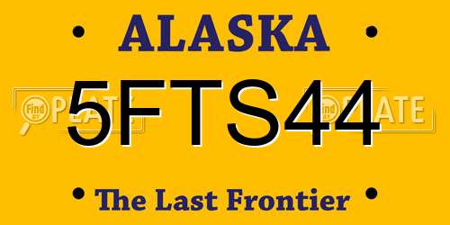 5FTS44 Alaska License Plate