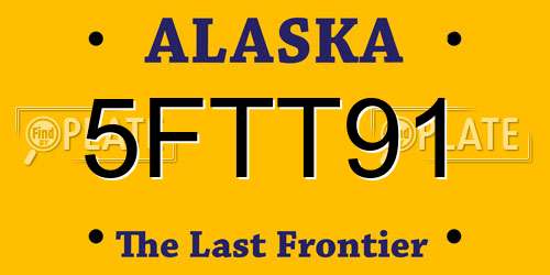 5FTT91 Alaska License Plate