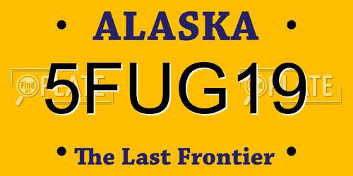 5FUG19 Alaska License Plate