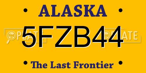 5FZB44 Alaska License Plate