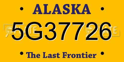 5G37726 Alaska License Plate