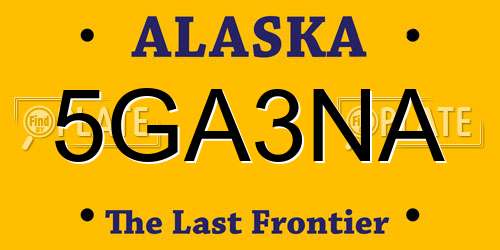 5GA3NA Alaska License Plate
