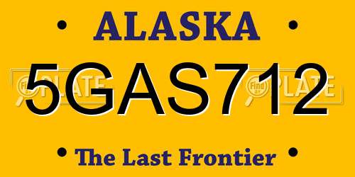 5GAS712 Alaska License Plate