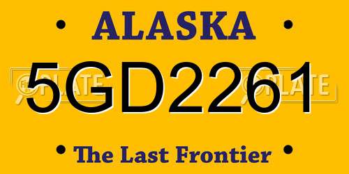 5GD2261 Alaska License Plate