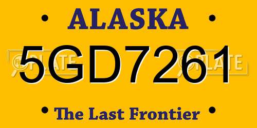 5GD7261 Alaska License Plate
