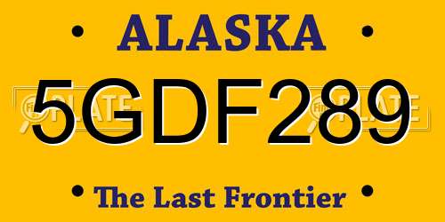 5GDF289 Alaska License Plate