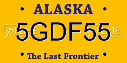 5GDF55 Alaska License Plate