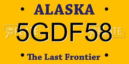 5GDF58 Alaska License Plate