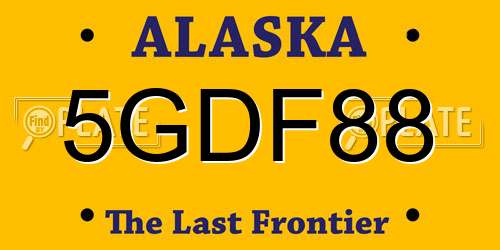 5GDF88 Alaska License Plate