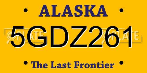 5GDZ261 Alaska License Plate