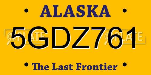 5GDZ761 Alaska License Plate
