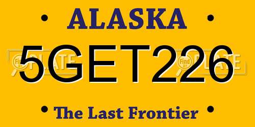 5GET226 Alaska License Plate