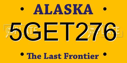5GET276 Alaska License Plate