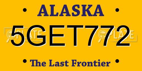 5GET772 Alaska License Plate