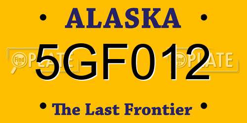 5GF012 Alaska License Plate
