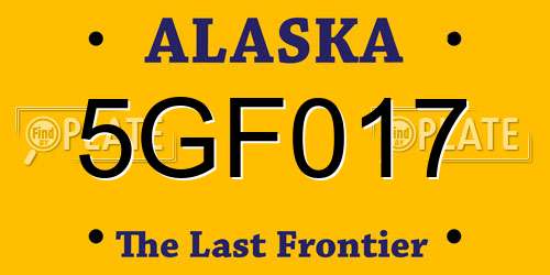 5GF017 Alaska License Plate
