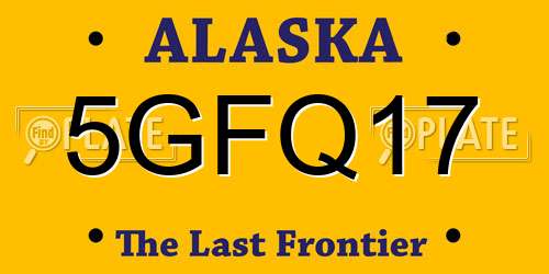 5GFQ17 Alaska License Plate