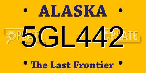 5GL442 Alaska License Plate