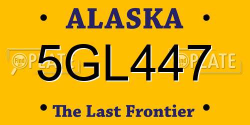 5GL447 Alaska License Plate