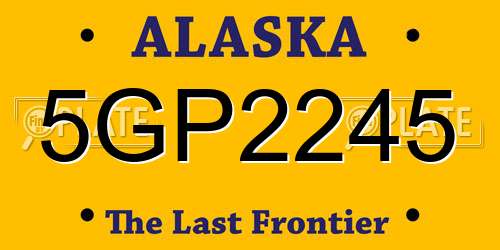 5GP2245 Alaska License Plate