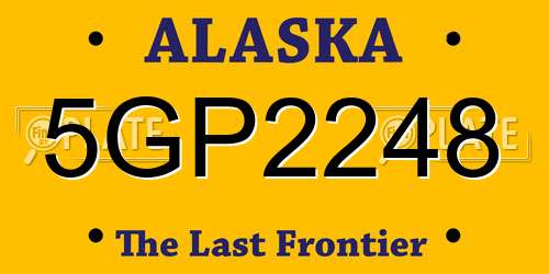 5GP2248 Alaska License Plate