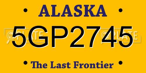 5GP2745 Alaska License Plate