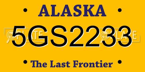 5GS2233 Alaska License Plate
