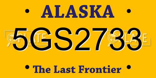 5GS2733 Alaska License Plate