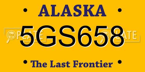 5GS658 Alaska License Plate