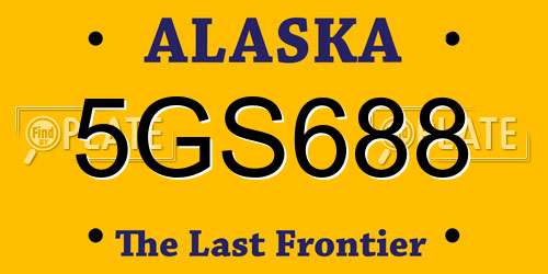 5GS688 Alaska License Plate