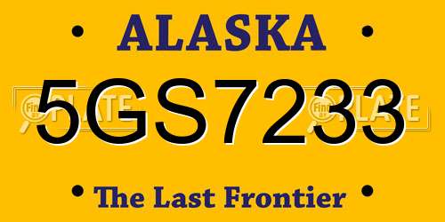 5GS7233 Alaska License Plate