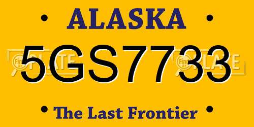 5GS7733 Alaska License Plate