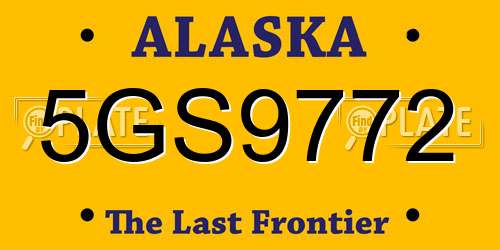 5GS9772 Alaska License Plate