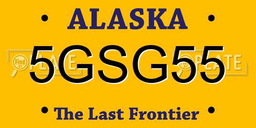 5GSG55 Alaska License Plate