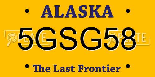 5GSG58 Alaska License Plate