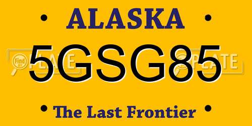 5GSG85 Alaska License Plate