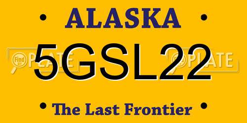 5GSL22 Alaska License Plate