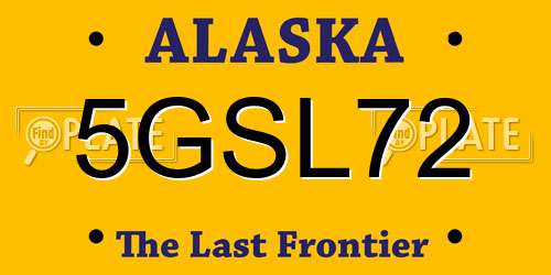 5GSL72 Alaska License Plate