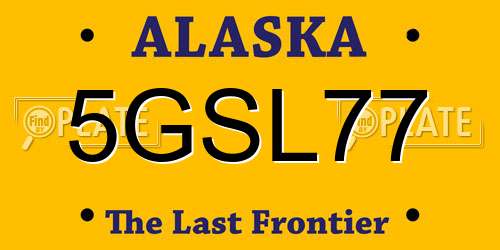 5GSL77 Alaska License Plate