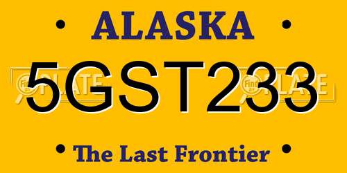 5GST233 Alaska License Plate