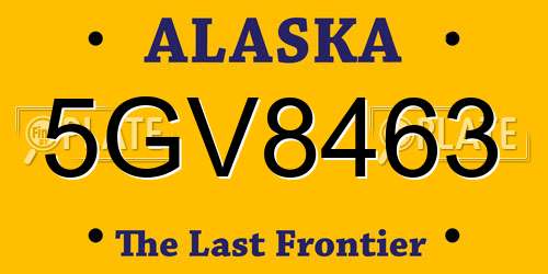 5GV8463 Alaska License Plate
