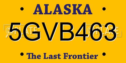 5GVB463 Alaska License Plate