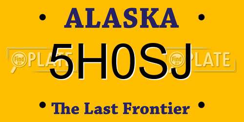 5H0SJ Alaska License Plate