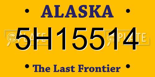 5H15514 Alaska License Plate